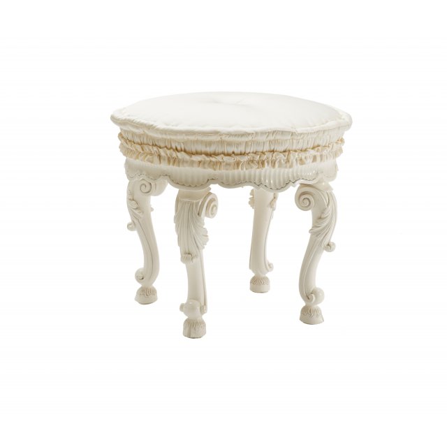 Borghese stool - plisse' upholstery