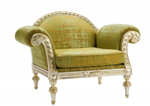 Savoy Carved armchair, with seat cushion