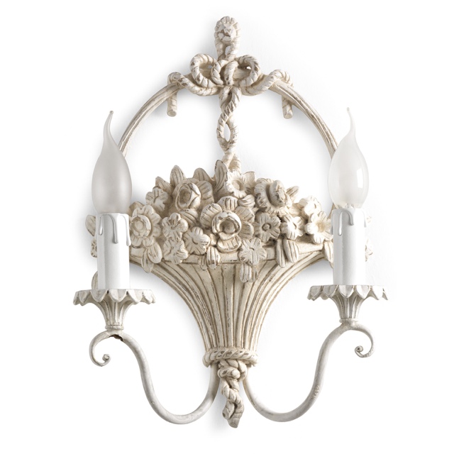 2 lights sconce with flowers basket
