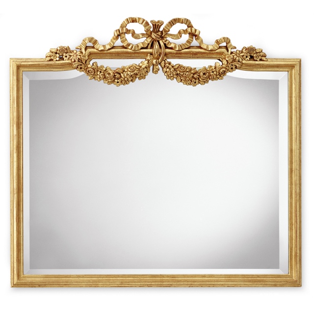Mirror frame with garland of flowers