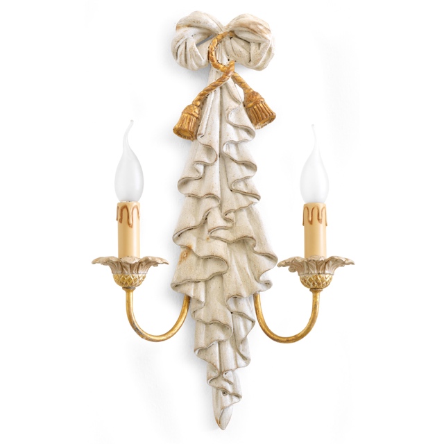 2 lights wall sconce with drape 