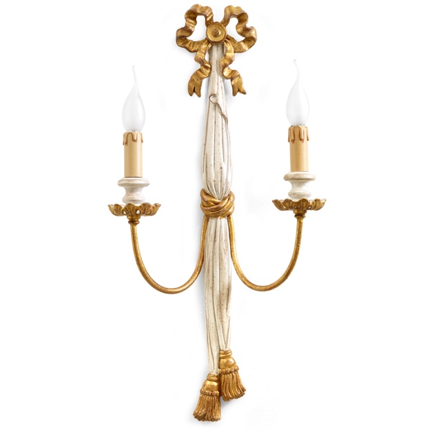 2 lights sconce with drape