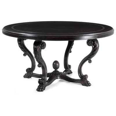 Round dining table with cross - Bar and wooden top