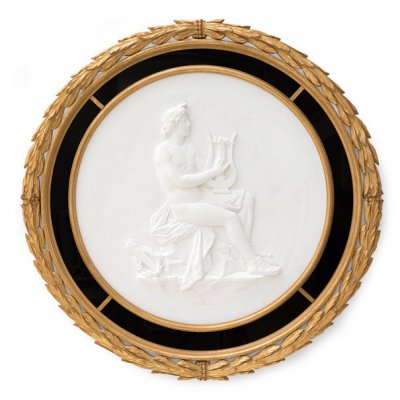 Frame with gypsum bas-relief