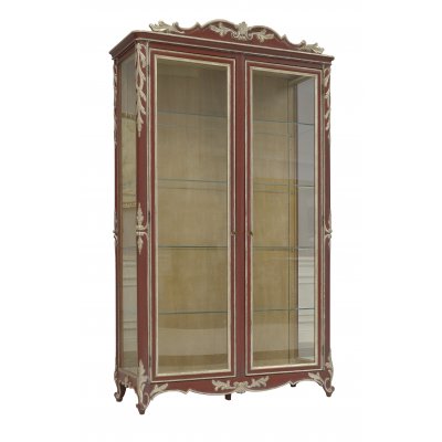 2 doors display cabinet with ornament