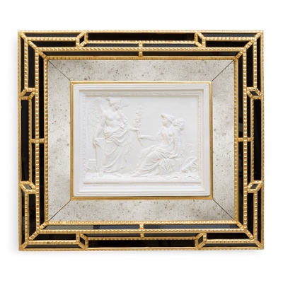 Frame with gypsum bas-relief