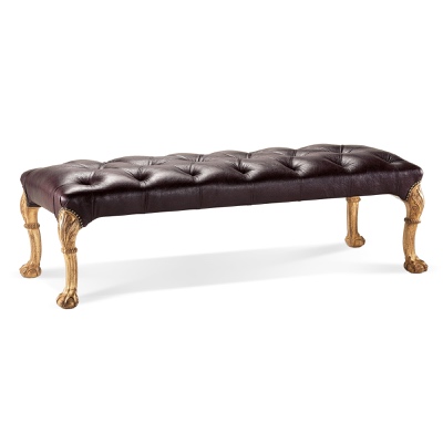 Ball & Claw bench - buttoned - leather
