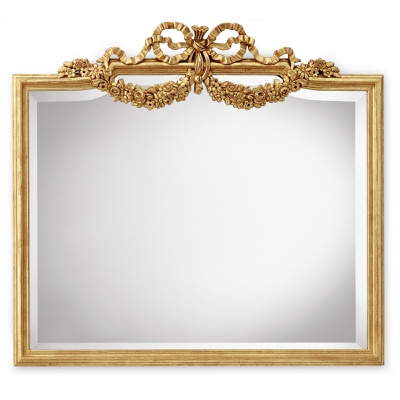 Mirror frame with garland of flowers