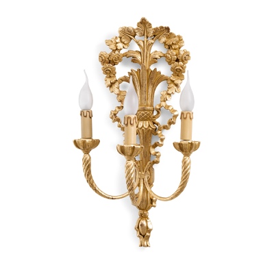 3 lights sconce with flowers crown